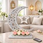  هلال رمضان صناعة يدوية من الخشب - رمادي