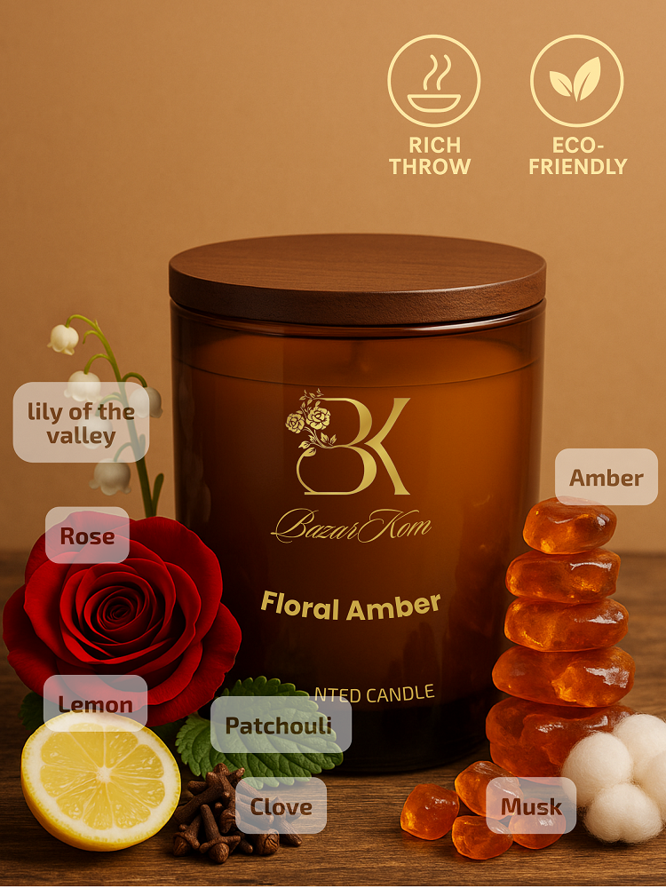 BK Scented Candle - Floral Amber, 300g