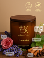 Bazarkom Scented Candle - Lavender & Rose, 300g