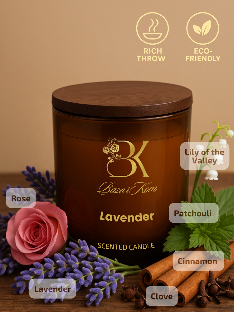 BK Scented Candle - Lavender & Rose, 300g