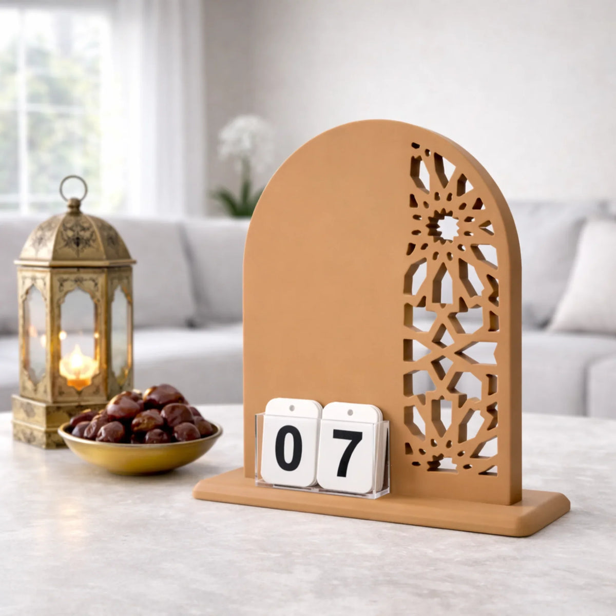  تقويم رمضان صناعة يدوية من الخشب - بني مطفي