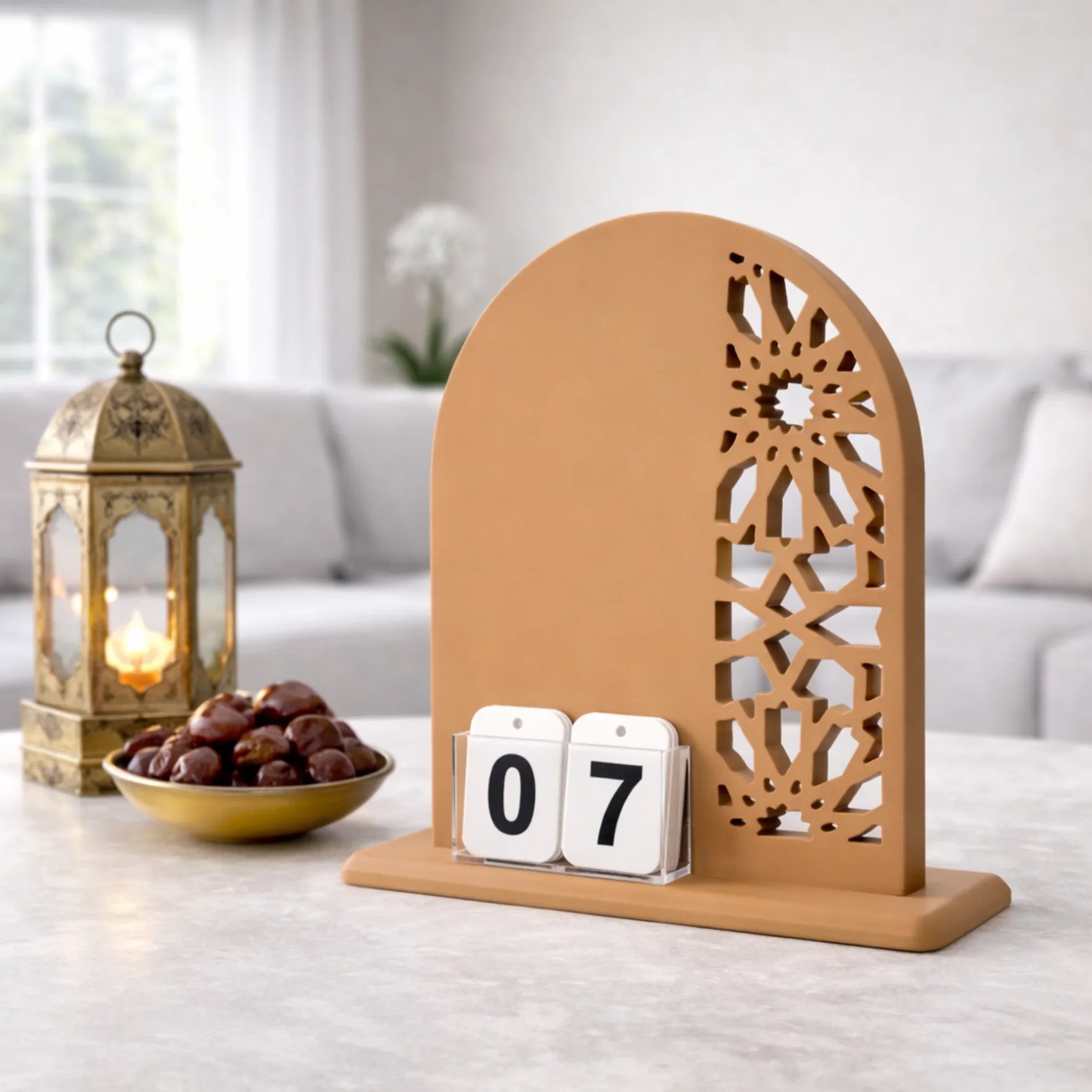 تقويم رمضان صناعة يدوية من الخشب - بني مطفي