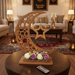  هلال رمضان صناعة يدوية من الخشب - بني