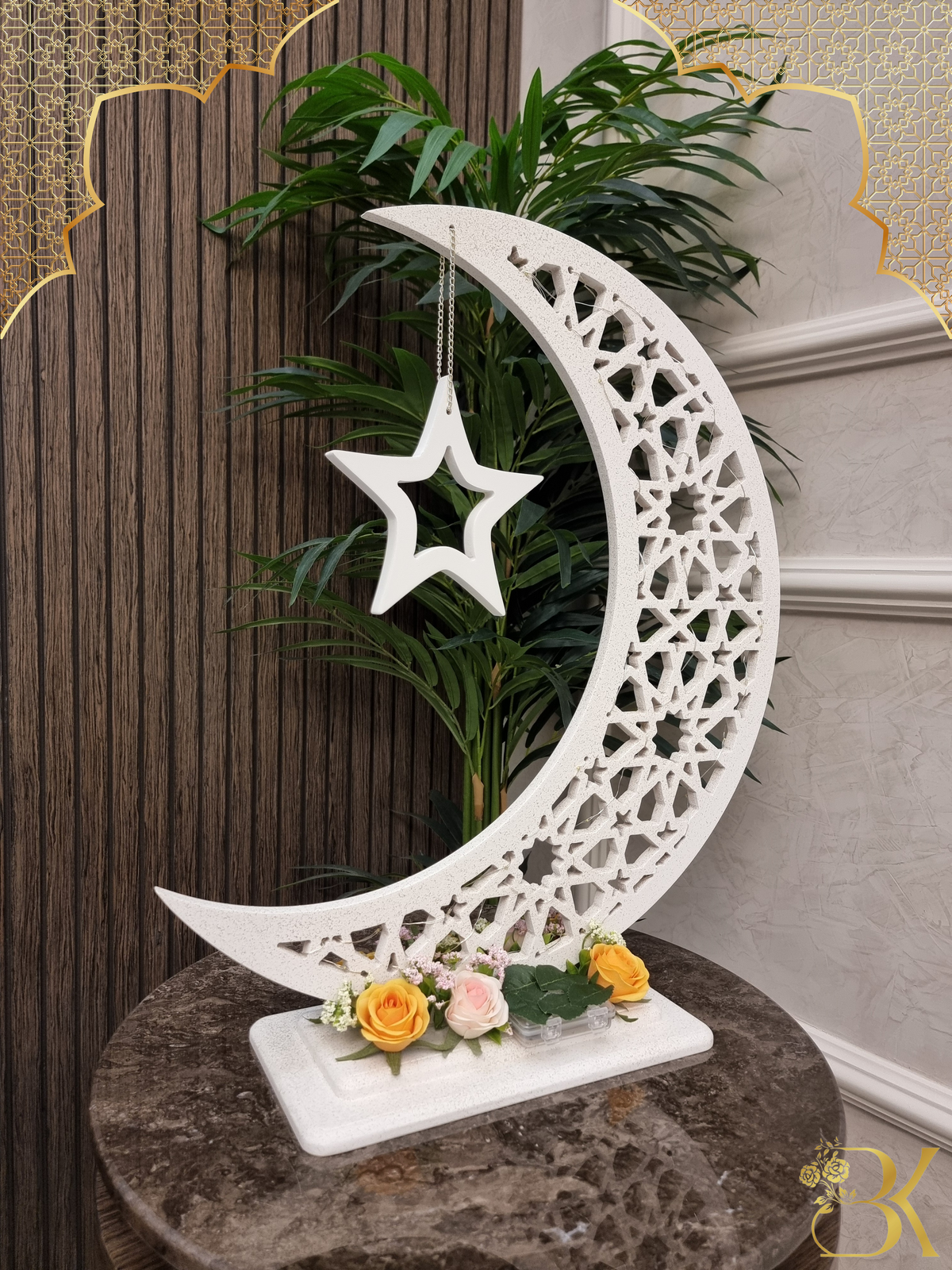 هلال رمضان صناعة يدوية من الخشب - 60 سم