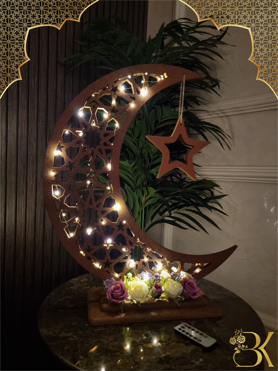 Handmade wooden Ramadan Hilal 60 cm
