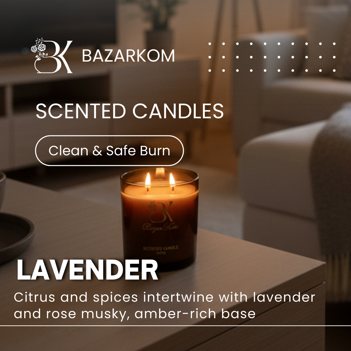  BK Scented Candle - Lavender & Rose
