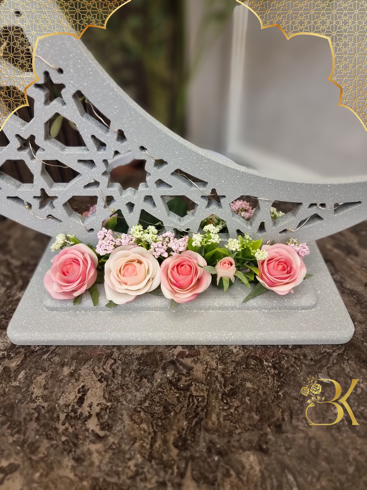هلال رمضان صناعة يدوية من الخشب - 60 سم