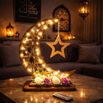  هلال رمضان صناعة يدوية من الخشب - بني