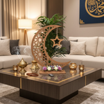  هلال رمضان صناعة يدوية من الخشب - بني